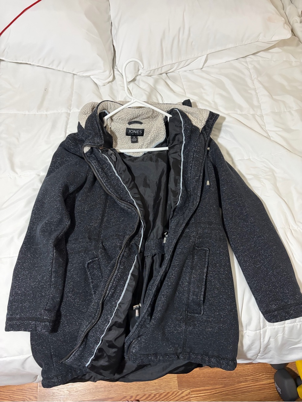 Jones New York Women's Black Hooded Pea Coat